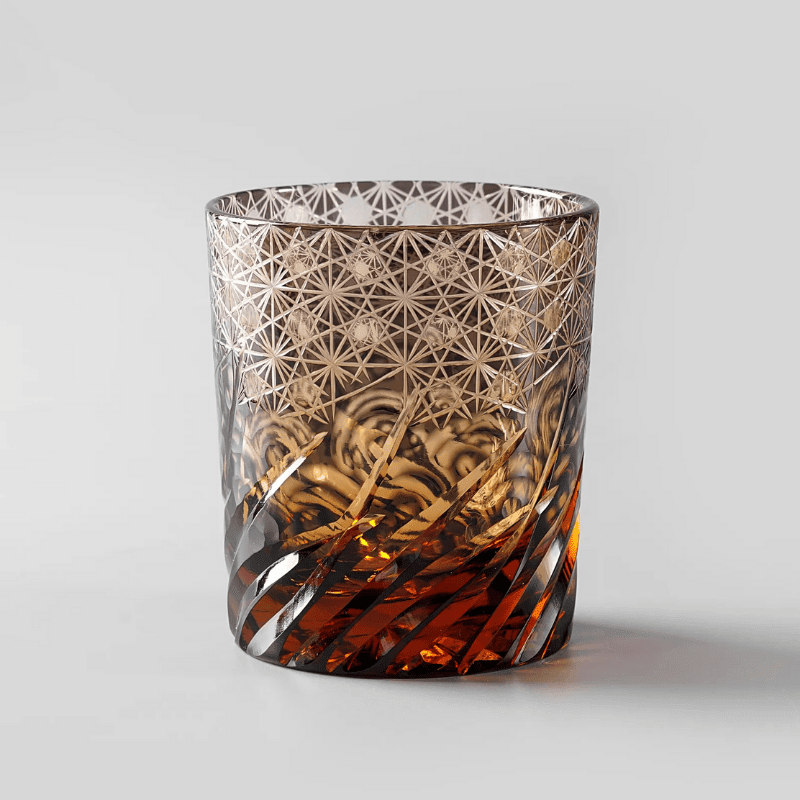 Verre à Whisky en Cristal Brun Taillé à la Main - Wior