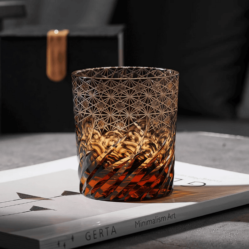 Verre à Whisky en Cristal Brun Taillé à la Main - Wior