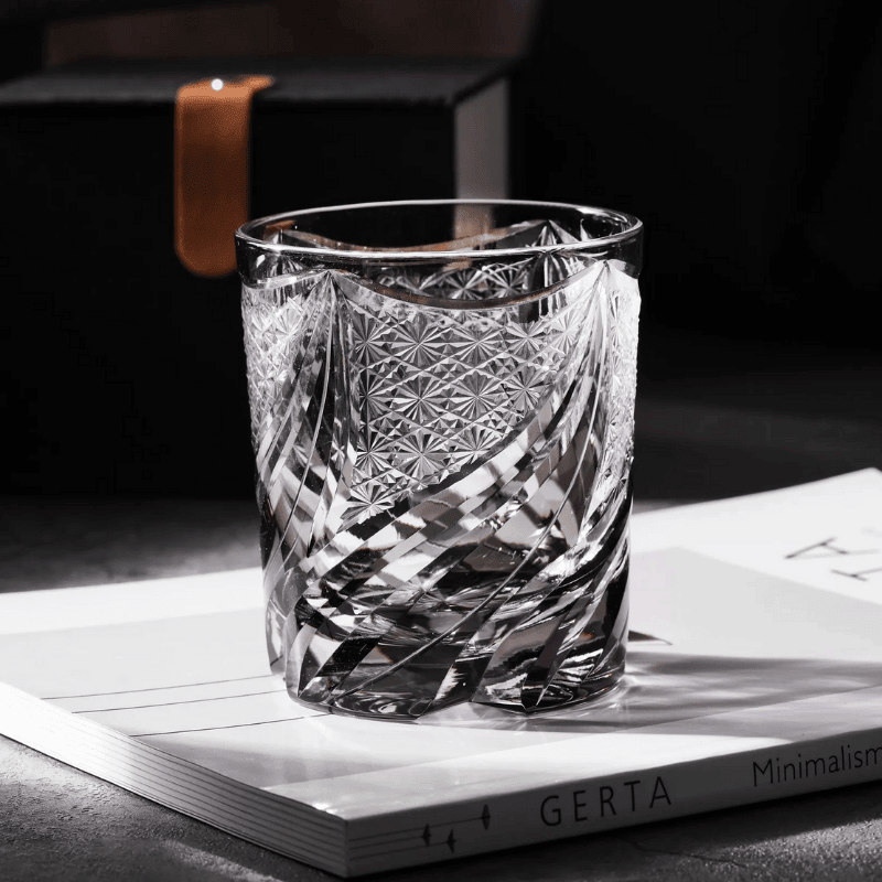 Verre à Whisky en Cristal Gris Taillé à la Main - Wior