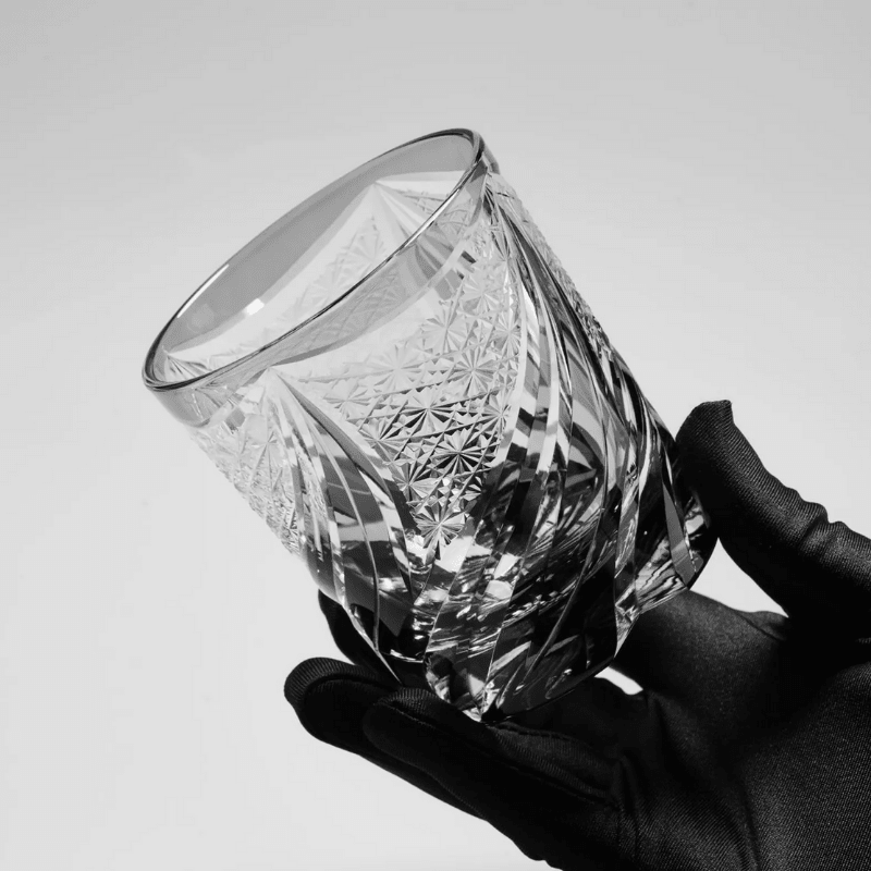 Verre à Whisky en Cristal Gris Taillé à la Main - Wior