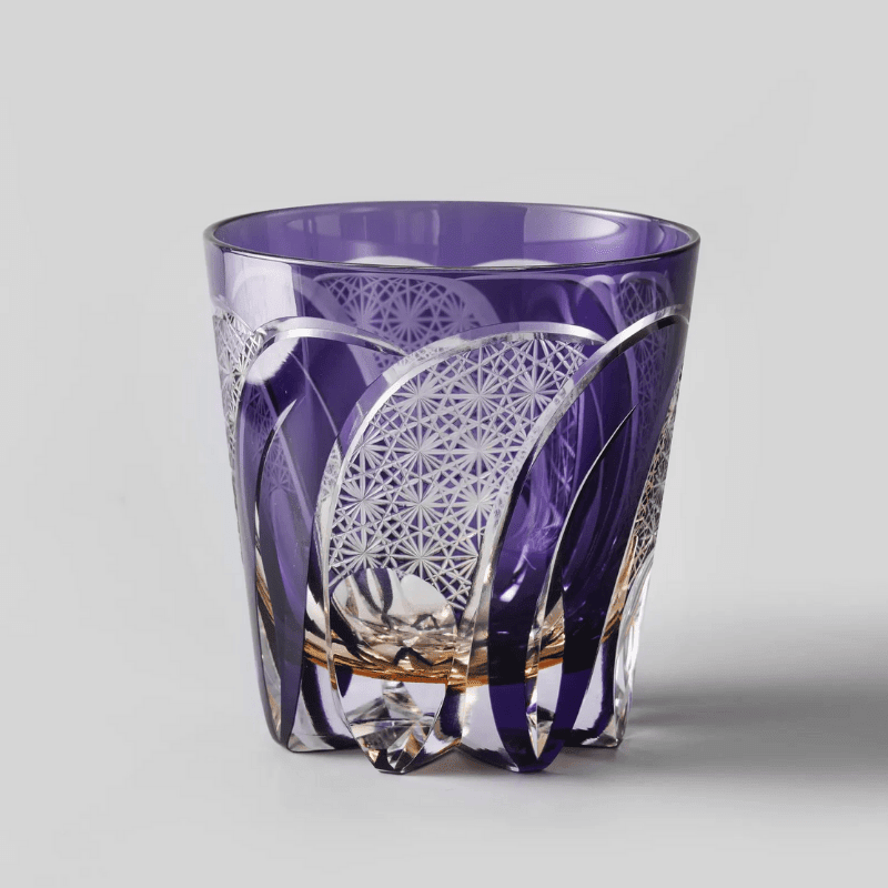 Verre à Whisky en Cristal Violet Taillé à la Main - Wior