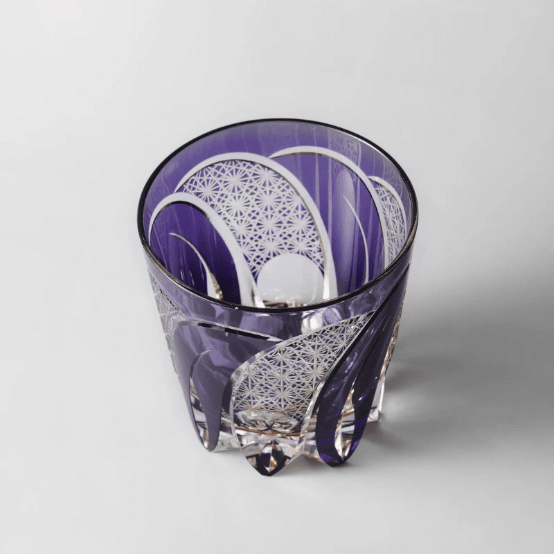 Verre à Whisky en Cristal Violet Taillé à la Main - Wior