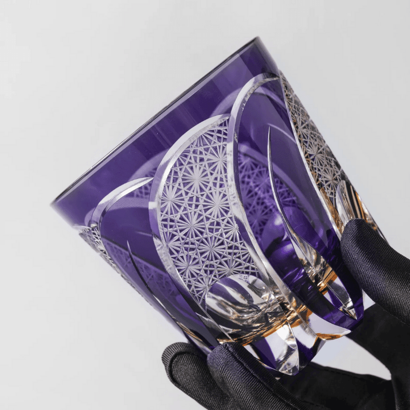 Verre à Whisky en Cristal Violet Taillé à la Main - Wior