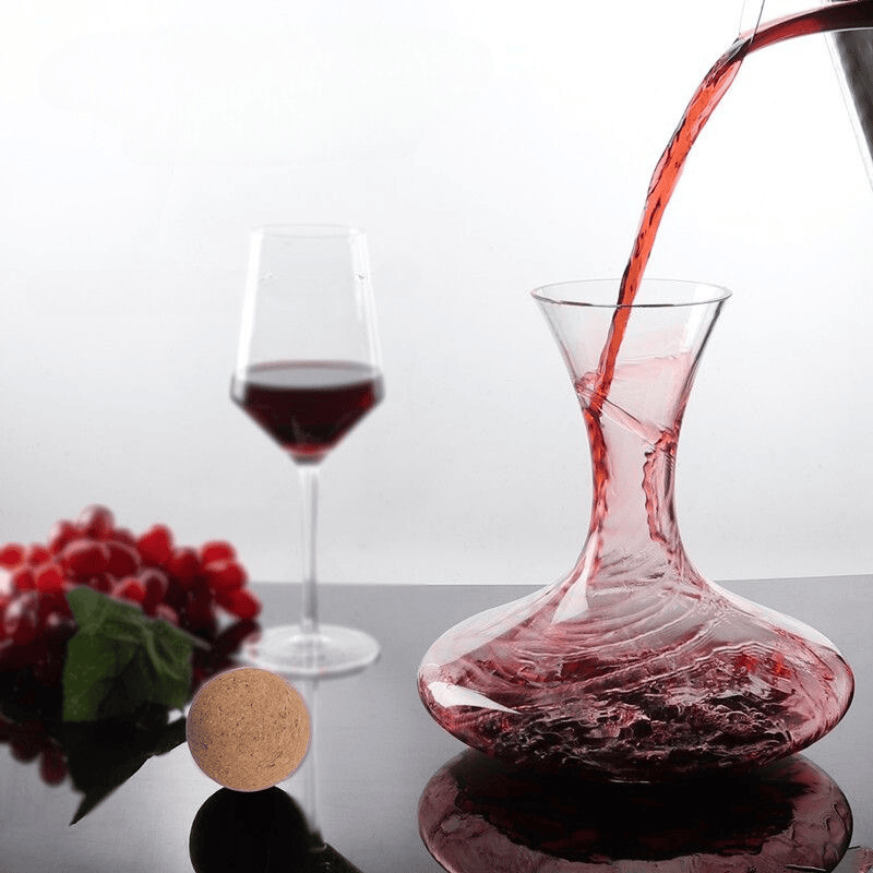 Verre en Cristal Soufflé à La Main Carafe à Décanter avec Bouchon - Wior