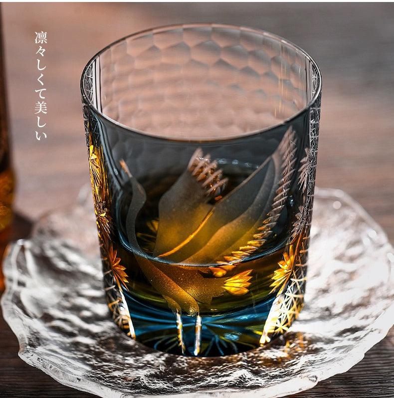 Verre à whisky, verre à whisky en cristal, verre à whisky bleu pour whisky Wior